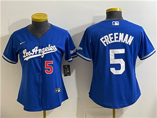 Los Angeles Dodgers #5 Freddie Freeman Women's Blue Alternate Limited Jersey