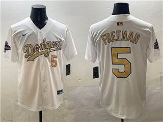 Los Angeles Dodgers #5 Freddie Freeman White 2025 Gold Program Limited Jersey