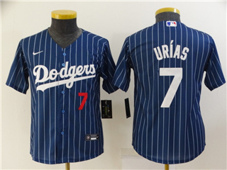 Los Angeles Dodgers #7 Julio Urias Youth Blue Pinstripe Cool Base Jersey