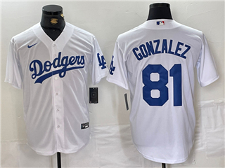 Los Angeles Dodgers #81 Victor Gonzalez White Limited Jersey