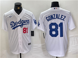 Los Angeles Dodgers #81 Victor Gonzalez White Limited Jersey