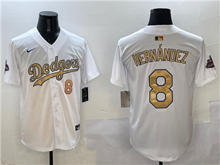 Los Angeles Dodgers #8 Enrique HernAndez White 2025 Gold Program Limited Jersey