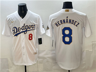 Los Angeles Dodgers #8 Enrique Hernandez White 2026 Gold Collection Jersey