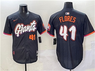 San Francisco Giants #41 Wilmer Flores Black 2025 City Connect Limited Jersey