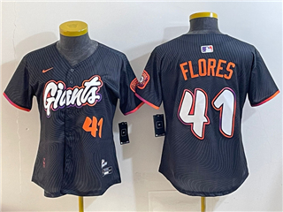 San Francisco Giants #41 Wilmer Flores Women's Black 2025 City Connect Limited Jersey