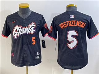 San Francisco Giants #5 Mike Yastrzemski Youth Black 2025 City Connect Limited Jersey