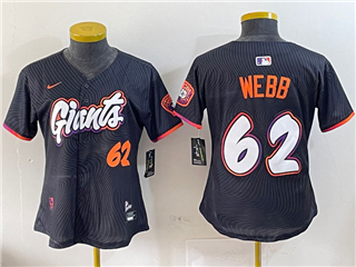 San Francisco Giants #62 Logan Webb Women's Black 2025 City Connect Limited Jersey