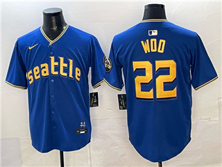 Seattle Mariners #22 Bryan Woo Royal City Connect Limited Jersey