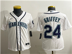Seattle Mariners #24 Ken Griffey Youth White Limited Jersey