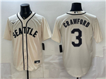 Seattle Mariners #3 J.P. Crawford Cream Limited Jersey