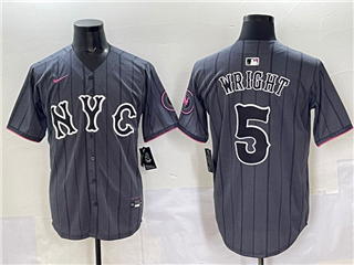 New York Mets #5 David Wright Graphite 2024 City Connect Limited Jersey