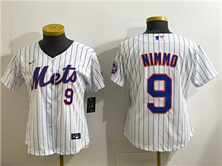 New York Mets #9 Brandon Nimmo Women's White Limited Jersey