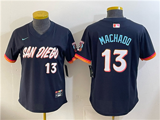 San Diego Padres #13 Manny Machado Women's Navy 2026 City Connect Jersey
