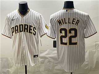 San Diego Padres #22 Mason Miller White Pinstripe Limited Jersey