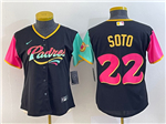 San Diego Padres #22 Juan Soto Women's Black City Connect Cool Base Jersey