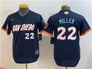San Diego Padres #22 Mason Miller Youth Navy 2026 City Connect Jersey