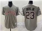San Diego Padres #23 Fernando Tatis Jr. Vintage Gray 1998 World Series Patch Jersey