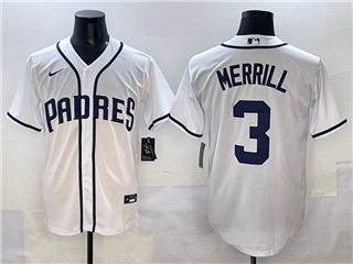 San Diego Padres #3 Jackson Merrill Vintage White Limited Jersey