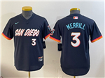 San Diego Padres #3 Jackson Merrill Youth Navy 2026 City Connect Jersey