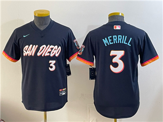 San Diego Padres #3 Jackson Merrill Youth Navy 2026 City Connect Jersey