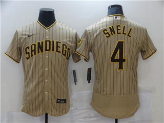 San Diego Padres #4 Blake Snell Gray Pinstripe Flex Base Jersey