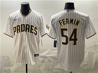 San Diego Padres #54 Freddy Fermin White Pinstripe Limited Jersey