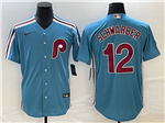 Philadelphia Phillies #12 Kyle Schwarber Light Blue Cool Base Jersey