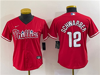 Philadelphia Phillies #12 Kyle Schwarber Women's Red Cool Base Jersey