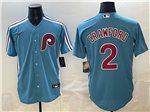 Philadelphia Phillies #2 Justin Crawford Light Blue Jersey