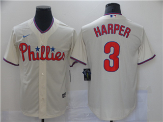 Philadelphia Phillies #3 Bryce Harper Cream 2020 Cool Base Jersey