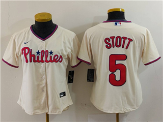 Philadelphia Phillies #5 Bryson Stott Women's Cream Jersey