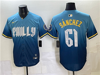 Philadelphia Phillies #61 Cristopher Sanchez Blue City Connect Limited Jersey