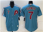 Philadelphia Phillies #7 Trea Turner Light Blue Cooperstown Collection Jersey