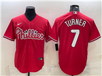 Philadelphia Phillies #7 Trea Turner Red Cool Base Jersey