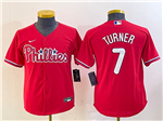 Philadelphia Phillies #7 Trea Turner Youth Red Cool Base Jersey