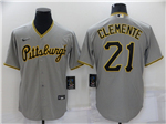 Pittsburgh Pirates #21 Roberto Clemente Gray Cool Base Jersey