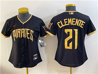 Pittsburgh Pirates #21 Roberto Clemente Women's Black 2026 City Connect Jersey