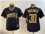 Pittsburgh Pirates #30 Paul Skenes Youth Black 2026 City Connect Jersey