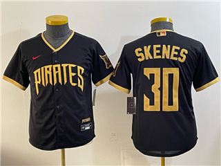 Pittsburgh Pirates #30 Paul Skenes Youth Black 2026 City Connect Jersey