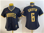 Pittsburgh Pirates #6 Konnor Griffin Women's Black 2026 City Connect Jersey