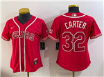 Texas Rangers #32 Evan Carter Women's Red 2026 City Connect Jersey
