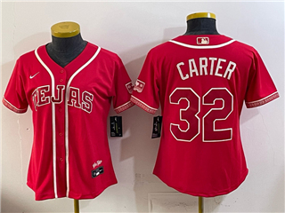Texas Rangers #32 Evan Carter Women's Red 2026 City Connect Jersey