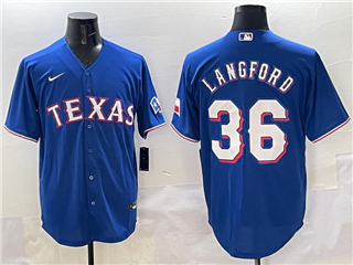 Texas Rangers #36 Wyatt Langford Royal Blue Limited Jersey
