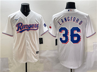 Texas Rangers #36 Wyatt Langford White Limited Jersey