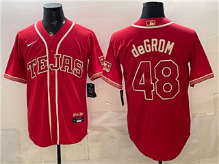 Texas Rangers #48 Jacob deGrom Red 2026 City Connect Jersey