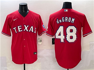 Texas Rangers #48 Jacob deGrom Red Limited Jersey