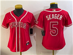 Texas Rangers #5 Corey Seager Women's Red 2026 City Connect Jersey