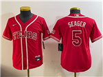 Texas Rangers #5 Corey Seager Youth Red 2026 City Connect Jersey