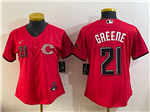 Cincinnati Reds #21 Hunter Greene Women's Red 2026 City Connect Jersey