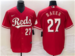 Cincinnati Reds #27 Trevor Bauer Red Cool Base Jersey